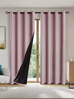 Cortinas blackout sólidas com ilhós, Total Privacy cortinas para quarto, 1pc