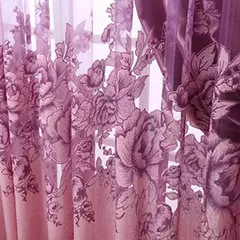 Flower Jacquard Tulle Window Curtain, Drape Lace, Voile Sheer Bordado, Quarto, Varanda, Living Room Decor, 100x250cm, 1Pc - comprar online