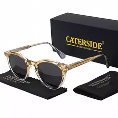 Caterside-Round óculos polarizados para homens e mulheres, alta qualidade, Punk, ao ar livre, condução, óculos de pesca, propionic, UV400, homens