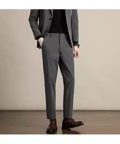 Calça casual justa masculina, cortina avançada, terno formal grosso para escritório, preto, marrom, cinza, azul, outono e inverno