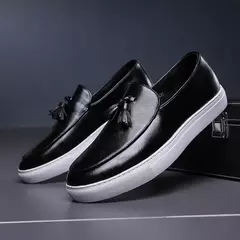Sapatos casuais de couro de verão sapatos de escritório para homens de condução mocassins confortáveis deslizamento em sapatos de moda de festa na internet