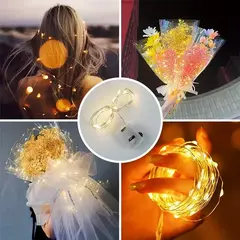 Imagem do AmmToo-Impermeável Mini Fairy Lights, Cobre com Modos de 3 Velocidades, Decorações de Natal, Uso ao ar livre, Alimentado por Bateria, 10 Pack
