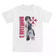 Camiseta de manga curta masculina de gola redonda 100% algodão, camisetas vintage, Biohazard 3, Jill Valentine na internet