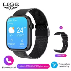 LIGE-Relógio inteligente para homens e mulheres, carregamento sem fio Smartwatch, chamadas Bluetooth, pulseira de fitness, relógio personalizado, novo, 2022 - Wolf Magazine