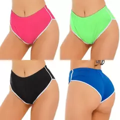 Calções de Yoga Mid-Rise Dolphin para mulheres, borda branca, saque, esportes, academia, treino, corrida, emagrecimento, esportes fitness, verão - Wolf Magazine