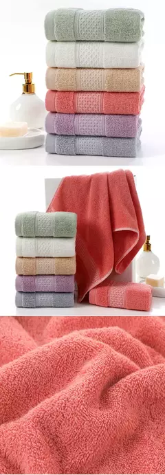 Toalha de banho macia e absorvente para adultos, toalha doméstica, Jacquard, cor lisa, toalha grande, grossa, 100% algodão puro, novo