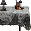 Halloween Lace Toalha De Mesa, Spider Web Skull Pattern, Forma Retangular, Decoração da Festa, Casa assombrada, Pumpkin Design, 1 Pc