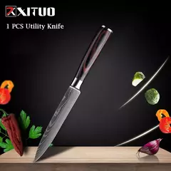 Imagem do XITUO-Laser Damasco Padrão Facas de Cozinha Set, Faca Chef, Ultra-Sharp, Santoku, Cutelo, Corte, Utilidade, Fruta, 1-10pcs
