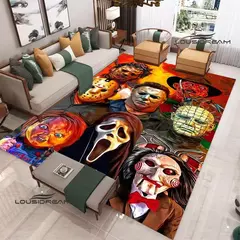 Imagem do Tapete impresso filme de terror 3D, tapete antiderrapante, sala de estar e quart