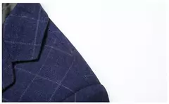 Blazers xadrez azul casual slim fit masculino, jaquetas de negócios, roupas formais, casacos masculinos, novos, primavera, outono, tamanho 4XL na internet