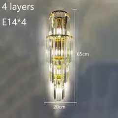 Benda luxo lobby do hotel grande lâmpada de parede cristal para clube hall villa sala estar escritório banquete luminárias interiores