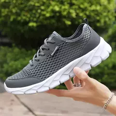 Tênis antiderrapante respirável masculino, calçado leve de tênis, calçados esportivos casuais ao ar livre, moda leve, verão, alta qualidade - loja online