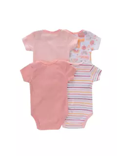 Recém-nascido manga curta em torno do pescoço macacão, onesies para bebês meninos e meninas, desenhos animados flores animais impressão, roupas infantis, 4pcs na internet