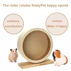 Imagem do Natural Madeira Hamster Roda, Correndo Brinquedo, Roda De Rolo, Exercício, Pequeno Pet, Acessórios Esportivos