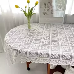 Linho De Mesa De Bordado Europeu Retro, Laço Quadrado Bege, Toalha De Mesa Openwork, Festa De Casamento, Jardim, Decoração De Casa - Wolf Magazine