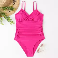 OIINAA-maiô feminino de peça única, maiô sexy sólido plissado, bodysuit estampado leopardo, conjunto de biquíni, moda verão, moda praia nova - comprar online