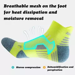 Profissional Maratona Correndo Meia Homens Mulheres Esportes Fitness Espessado Amortecido Curto Tubo Low Cut Barco Tornozelo Meias Professiona - comprar online