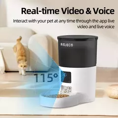 Rojoeco alimentador automático para gatos, com câmera de vídeo, dispensador de comida para gatos, gravador de voz inteligente para animais de estimação, controle remoto, alimentador automático para cães e gatos - Wolf Magazine