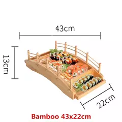 Imagem do Bandeja De Sushi De Madeira Japonesa para Cozinha, Louça De Cozinha, Barcos Ponte, Prato De Sashimi De Pinho, Bandeja Criativa, Decoração Ornamento, Madeira