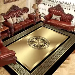 Ouro luxuoso grandes tapetes para sala de estar, Europa e América, Villa Hall d - comprar online