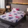 Impresso Lixar Equipado Folha e Fronhas Set, Elástico, Em torno da Capa de Colchão, Capa de Cama King Size, 100% Poliéster