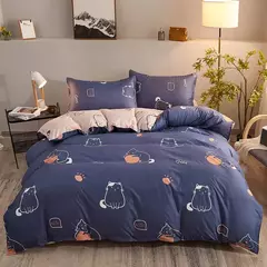 YanYangTian-Roupa de cama, Algodão lavado, 4 peças, Conjunto de lençóis, Conforto, Sólido, Natal, Casal, Capa de edredão na internet