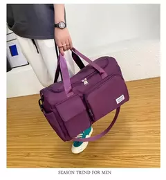 Weekender Overnight Duffle Bags com compartimento de sapato para mulheres, Carry On Travel Bag, Saco de ginástica de grande capacidade