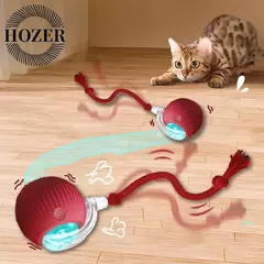 Gato bola interativa brinquedos bola de rolamento automático falso cauda recarregável inteligente animal de estimação brinquedo elétrico cão gato treinamento imitar mouse