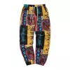 Calça jogger boho tribal estampado masculino, calça elástica, bolsos de linho, cordão mistura de algodão, peso leve, verão