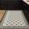 Padrão Vintage tapetes de cozinha, decoração de casa, luxo grande área tapete, à prova de óleo, impermeável, lavável PVC Leather Mat