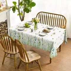 Spring Wild Grass Tablecloth, Table Cover for Home Decor, Verão, Primavera, Verde, Feriado, Casamento, Birthday Party, Kids, Baby Shower