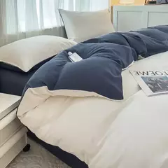 Conjunto de cama de tecido com escova de cor sólida, 2 lados, 4 peças, capa de edredom, fronha, lençol, colcha, único, queen, king size - comprar online