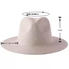 Chapéu Panamá de palha natural de aba larga para homens e mulheres, proteção UV, Fedora, chapéu de sol, verão de praia, atacado, tamanho grande, 56-58, 59-60cm, novo na internet