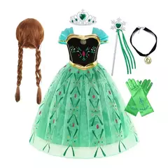Elsa anna vestidos de princesa meninas malha lantejoulas vestido crianças cosplay neve rainha trajes halloween carnaval festa aniversário vestidos - comprar online