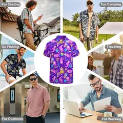 Camiseta havaiana masculina de manga curta, estampa de ovelha 3D, roupas de praia soltas, camisas grandes, verão - loja online