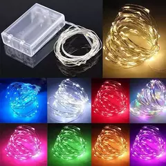 Fio de cobre LED String Light, Fairy Light, Alimentado por pilhas, Quarto, Jardim, Festa, Decoração de casamento, 1 m, 2 m, 3 m, 5 m, 10m, 1 pacote na internet