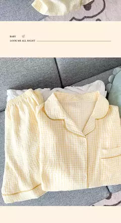 Imagem do Pijama feminino de manga curta, roupas femininas, shorts de verão, roupas de vento doce, novo, 2 conjuntos