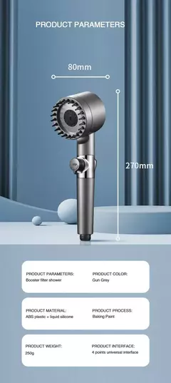 Imagem do XIAOMI-Cabeça de Chuveiro de Alta Pressão, 3 Modos, Filtro Portátil, Torneira De Chuva, Torneira Do Banheiro, Acessório Inovador Em Casa