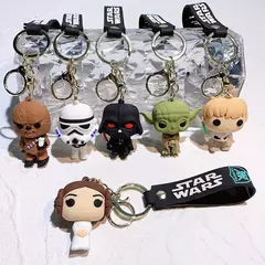 Star wars chaveiro para crianças, figuras criativas pvc, darth vader, stormtrooper imperial, yoda, bb-8, presentes de aniversário - Wolf Magazine