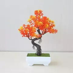 Plantas de plástico artificiais bonsai pequeno vaso de árvore vaso de flores jardim arranjo de plantas falsas ornamentos quarto decoração de mesa de casa - loja online