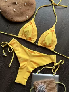 Fato de banho triangular sexy para mulheres, biquínis brasileiros, maiô halter, maiô push up, corrente de metal, biquíni de praia, novo, 2023