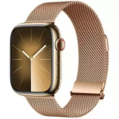 Correia para Apple Watch Band, Pulseira Milanese, Cinto de Metal, 45mm, 44mm, 42mm, Ultra 49mm, 38mm, 40mm, 41mm, iWatch Series 9, 8, 7, 6, 5, 3, SE - comprar online
