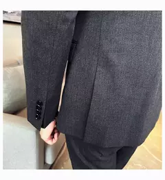 Fato de trespassado estilo britânico masculino, negócio formal, slim fit, smoking casual, festa de casamento, conjunto de 3 peças - Wolf Magazine