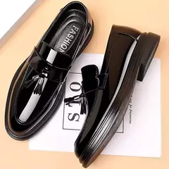 Fotwear-Deslizamento em sapatos de couro para homens, Sapatos Formais De Borla, Respirável Dirigindo Oxfords Preguiçoso, Roupa masculina de escritório, Festa de casamento - Wolf Magazine