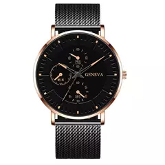 Relógio de quartzo casual masculino, malha de aço, relógios de pulso, relógio masculino, nova moda - comprar online