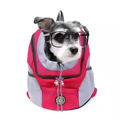 Novo ombro duplo portátil mochila de viagem ao ar livre pet cão transportadora saco dianteiro do cão de estimação mochila malha
