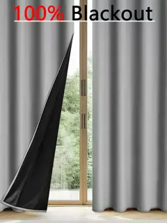 Cortinas blackout sólidas com ilhós, Total Privacy cortinas para quarto, 1pc
