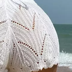 Cintura aberta de malha biquíni feminino, calções com cordão oco, polyester100 % na internet