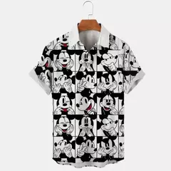 Camisa estampada Disney masculina, pato Donald, mickey mouse, moda verão, tendência de rua, boutique retrô, top unissex, novo - loja online