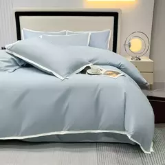 Estilo simples conjuntos de cama ?????????? ????? lavado escovado Duvet Cover com fronha lençóis de luxo conjunto cama rainha/king size - comprar online